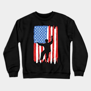 American Flag Tai Chi Graphic Crewneck Sweatshirt